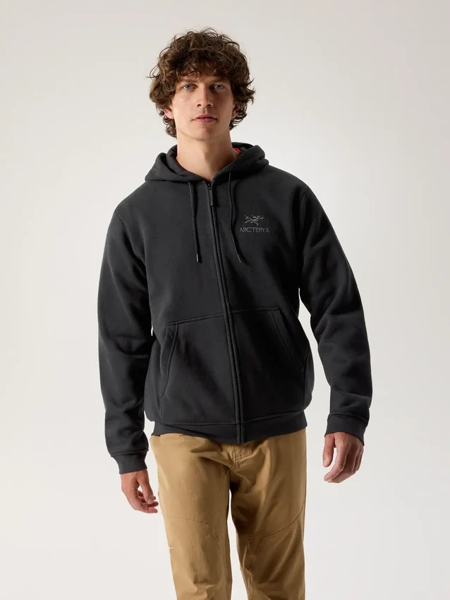 Polaire à capuche et fermeture éclair intégrale Emblem pour homme