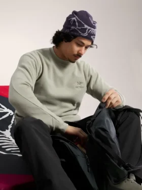 Pull à col rond en polaire Emblem pour homme