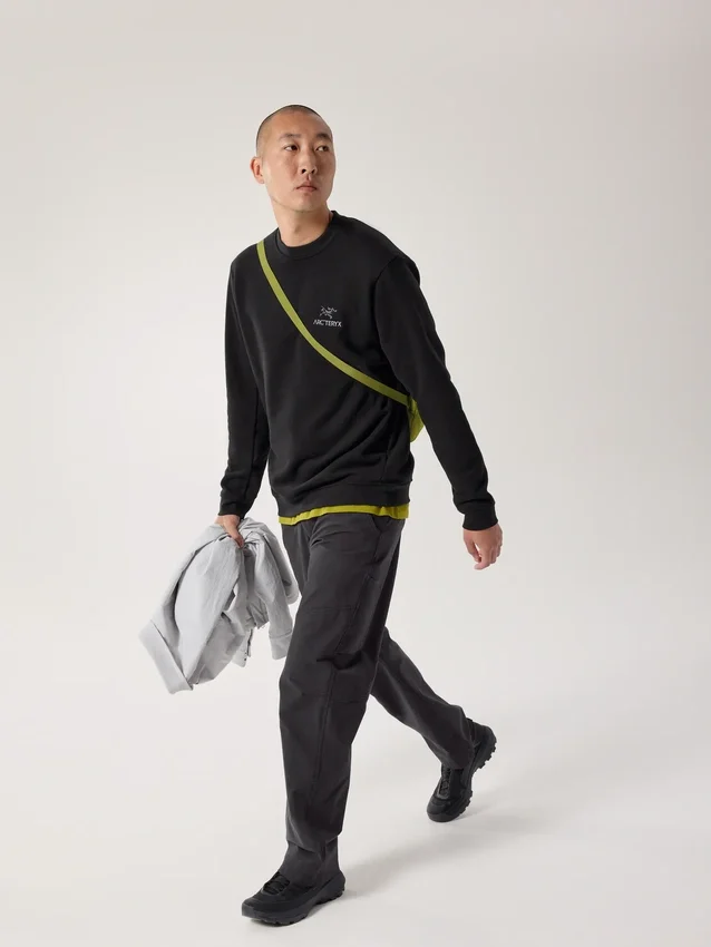 Pull à col rond en polaire Emblem pour homme