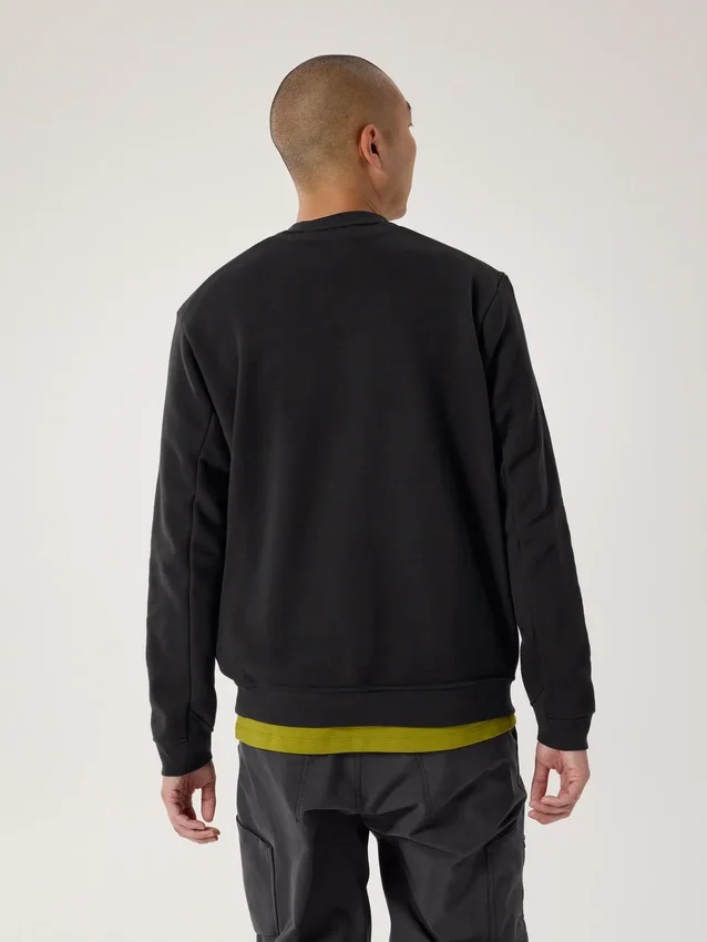Pull à col rond en polaire Emblem pour homme