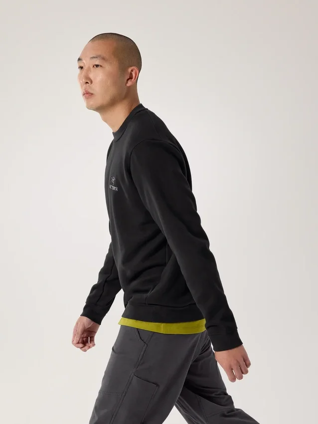 Pull à col rond en polaire Emblem pour homme