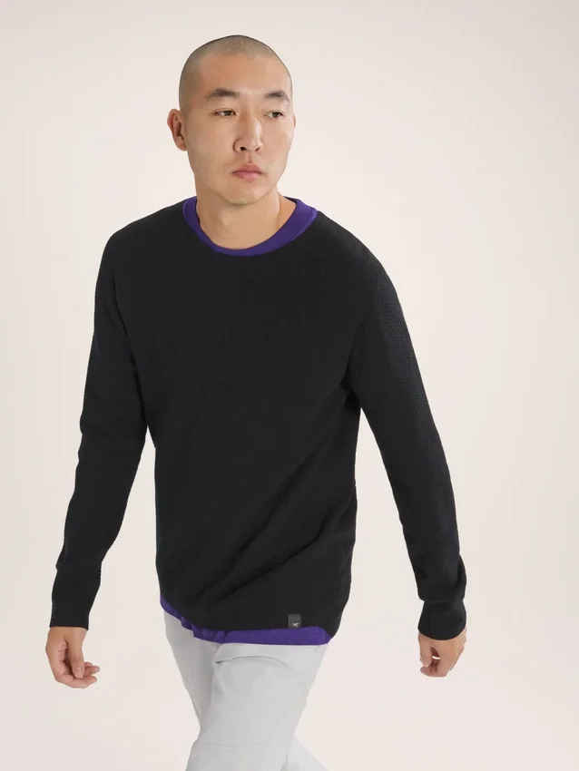 Pull à col rond Hallam en laine mérinos pour homme