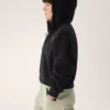 Sweat à capuche court zippé intégral Emblem Polaire pour femme