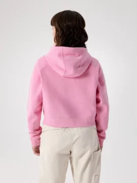 Sweat à capuche court zippé intégral Emblem Polaire pour femme