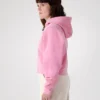 Sweat à capuche court zippé intégral Emblem Polaire pour femme