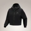 Sweat à capuche court zippé intégral Emblem Polaire pour femme