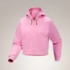 Sweat à capuche court zippé intégral Emblem Polaire pour femme