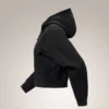 Sweat à capuche court zippé intégral Emblem Polaire pour femme