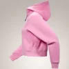 Sweat à capuche court zippé intégral Emblem Polaire pour femme