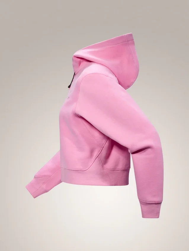Sweat à capuche court zippé intégral Emblem Polaire pour femme
