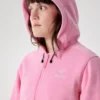 Sweat à capuche court zippé intégral Emblem Polaire pour femme