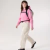 Sweat à capuche court zippé intégral Emblem Polaire pour femme
