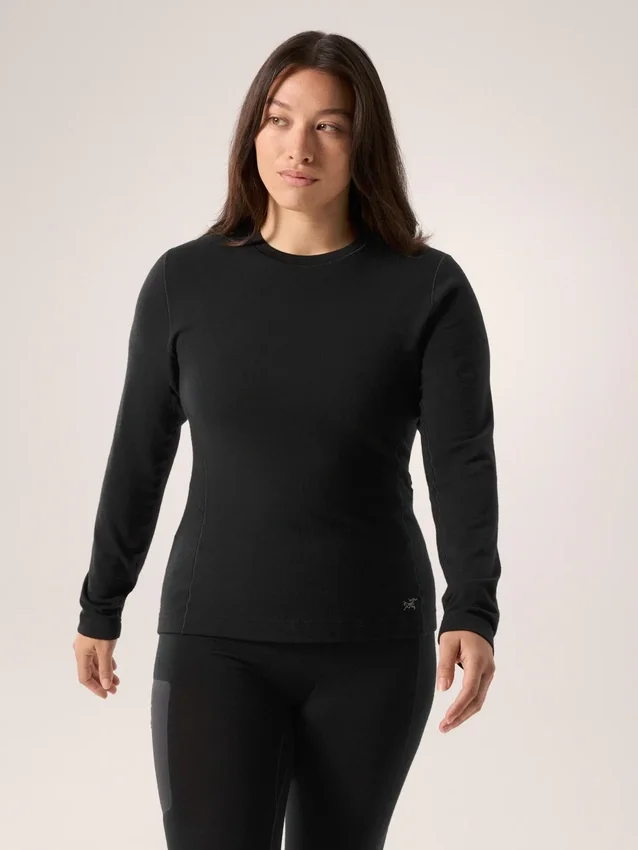 T-shirt à col rond et manches longues en laine mérinos Satoro pour femme