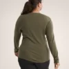T-shirt à col rond et manches longues en laine mérinos Satoro pour femme