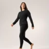 T-shirt à col rond et manches longues en laine mérinos Satoro pour femme