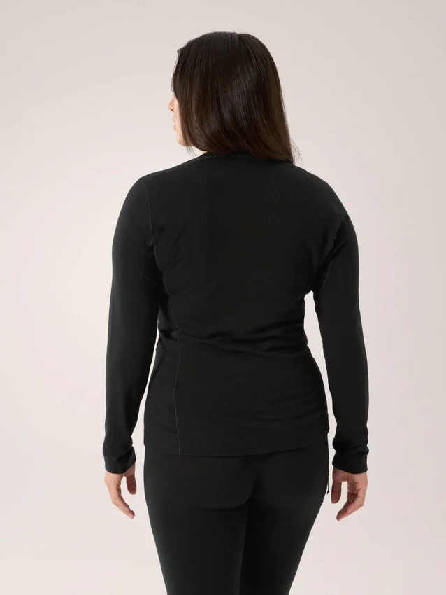 T-shirt à col rond et manches longues en laine mérinos Satoro pour femme
