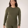 T-shirt à col rond et manches longues en laine mérinos Satoro pour femme