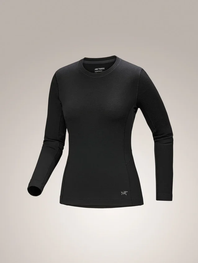 T-shirt à col rond et manches longues en laine mérinos Satoro pour femme