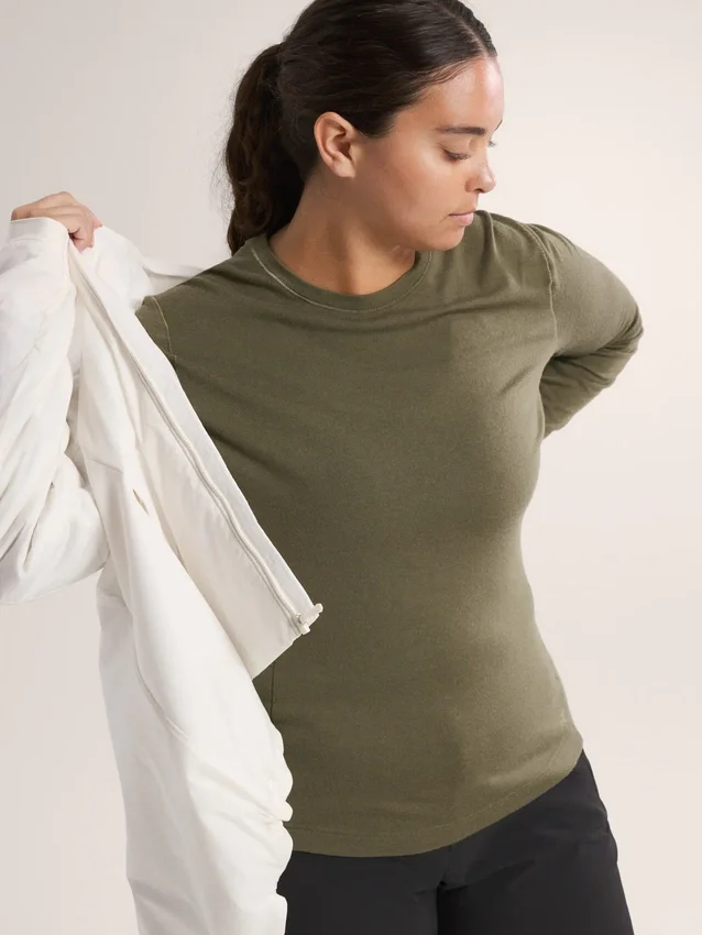 T-shirt à col rond et manches longues en laine mérinos Satoro pour femme