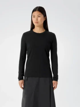 T-shirt à col rond et manches longues « Frame » pour femme