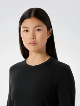 T-shirt à col rond et manches longues « Frame » pour femme