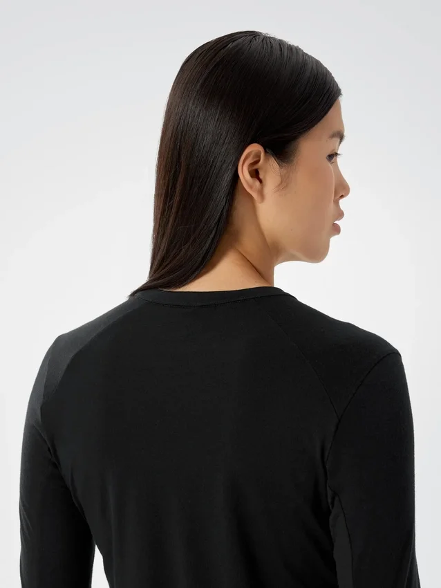 T-shirt à col rond et manches longues « Frame » pour femme