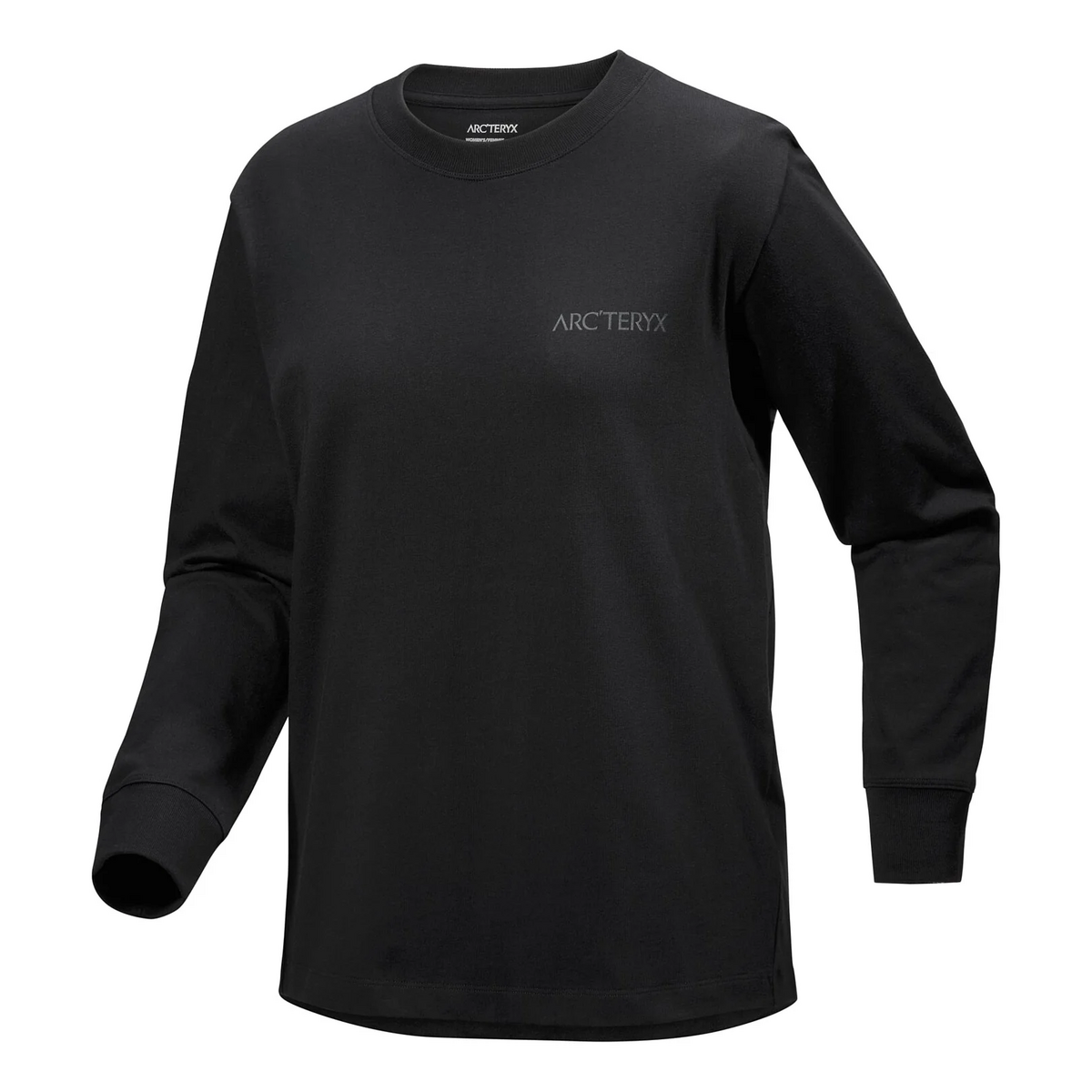 T-shirt à col rond et manches longues Kragg Cotton Bird « Noir »
