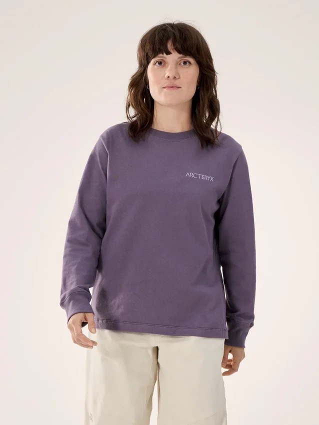 T-shirt à col rond et manches longues Kragg Cotton Bird pour femme