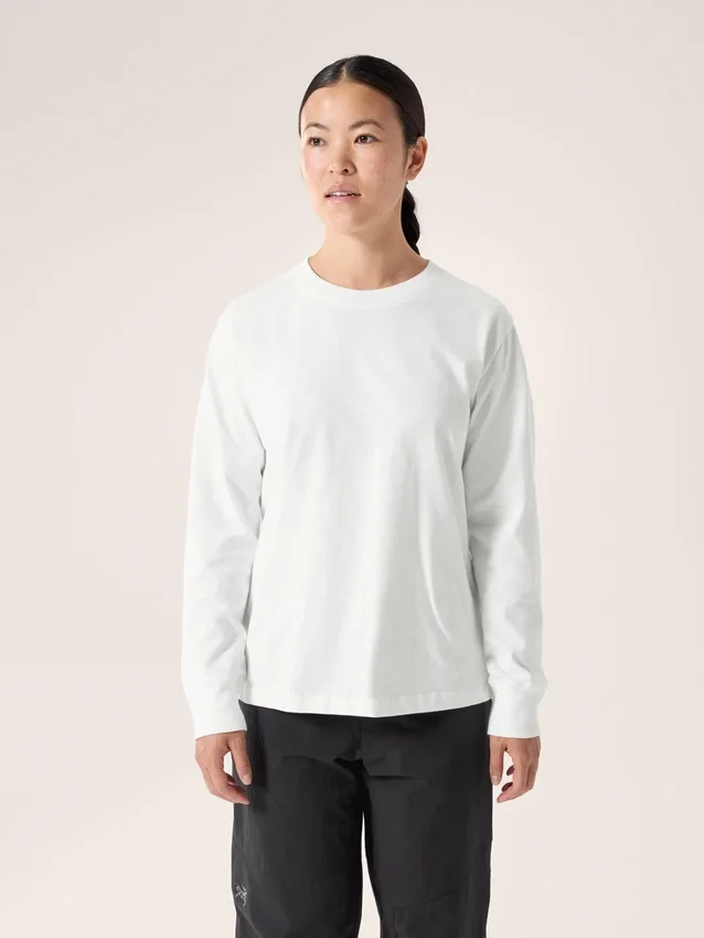 T-shirt à col rond et manches longues Kragg Cotton Bird pour femme