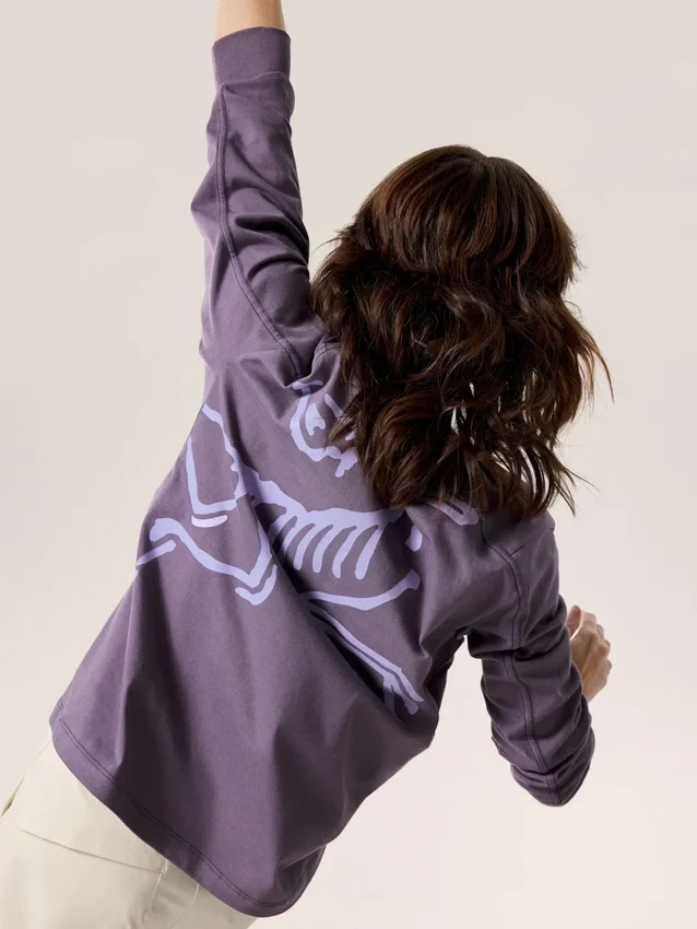 T-shirt à col rond et manches longues Kragg Cotton Bird pour femme