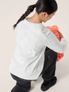 T-shirt à col rond et manches longues Kragg Cotton Bird pour femme