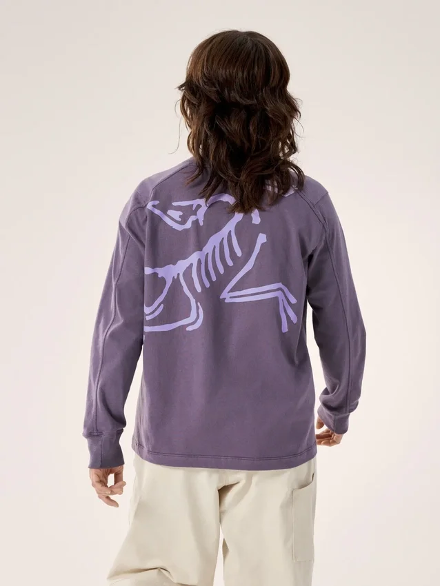 T-shirt à col rond et manches longues Kragg Cotton Bird pour femme