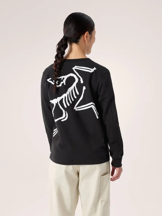 T-shirt à col rond et manches longues Kragg Cotton Bird pour femme