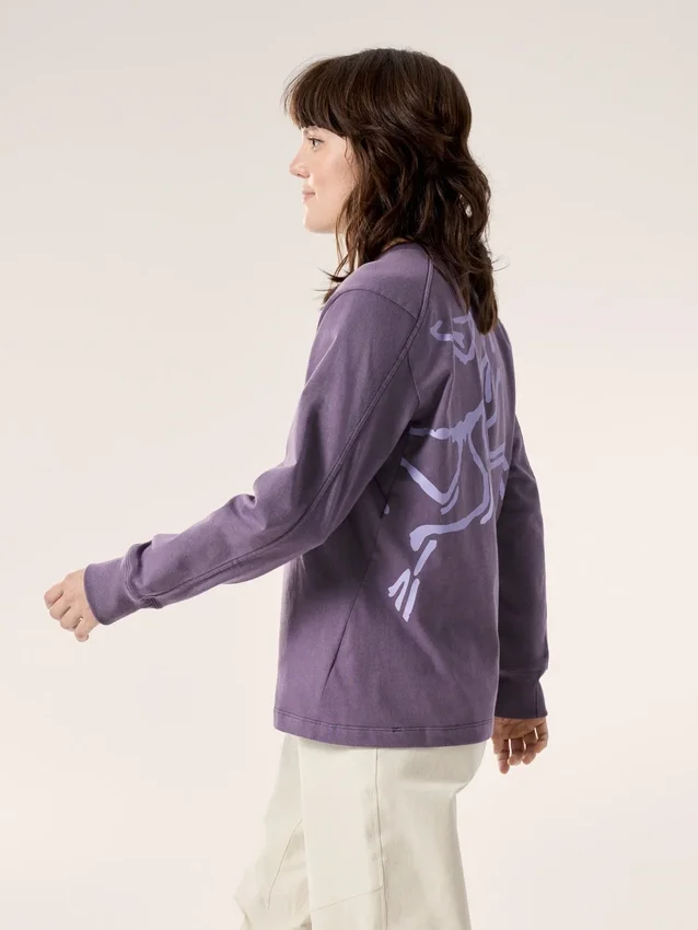 T-shirt à col rond et manches longues Kragg Cotton Bird pour femme