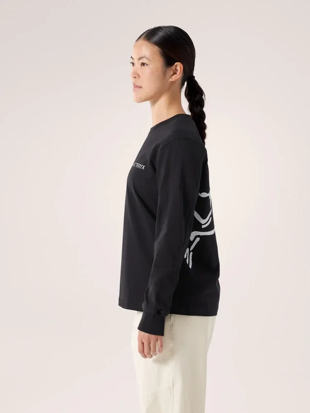 T-shirt à col rond et manches longues Kragg Cotton Bird pour femme