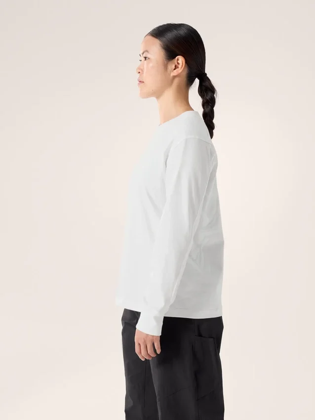 T-shirt à col rond et manches longues Kragg Cotton Bird pour femme