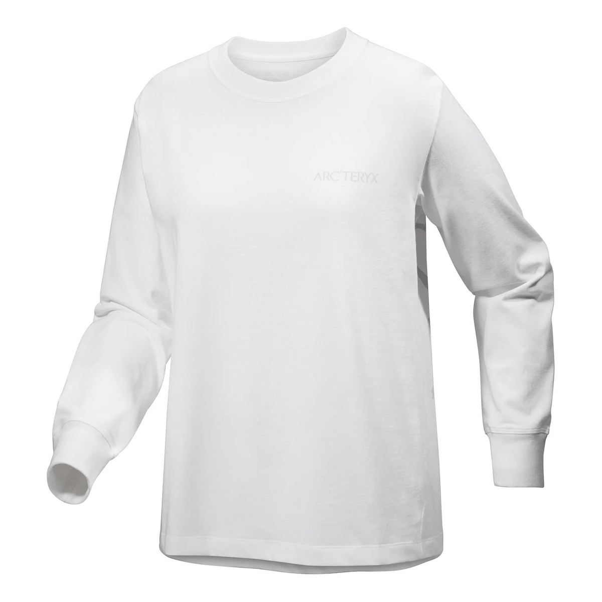 T-shirt à col rond et manches longues Kragg en coton « White »