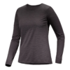 T-shirt à col rond et manches longues Taema « Black »