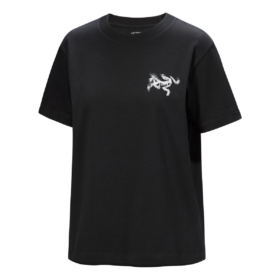 T-shirt à col rond Kragg Cotton Bird Tile SS « Noir »