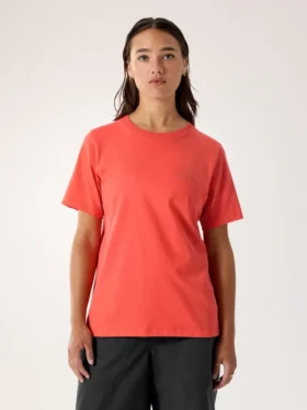 T-shirt à col rond Kragg SL en coton avec Emblem, manches courtes, femme
