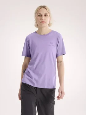 T-shirt à col rond Kragg SL en coton avec Emblem, manches courtes, femme