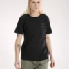 T-shirt à col rond Kragg SL en coton avec Emblem, manches courtes, femme