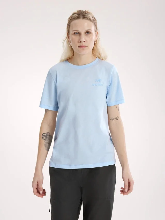 T-shirt à col rond Kragg SL en coton avec Emblem, manches courtes, femme