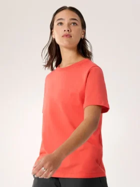 T-shirt à col rond Kragg SL en coton avec Emblem, manches courtes, femme