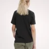 T-shirt à col rond Kragg SL en coton avec Emblem, manches courtes, femme