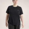 T-shirt à col rond Kragg SL en coton avec Emblem, manches courtes, femme