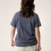 T-shirt à col rond Kragg SL en coton avec Emblem, manches courtes, femme