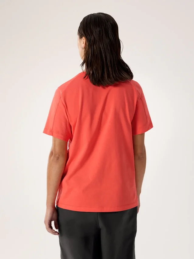T-shirt à col rond Kragg SL en coton avec Emblem, manches courtes, femme