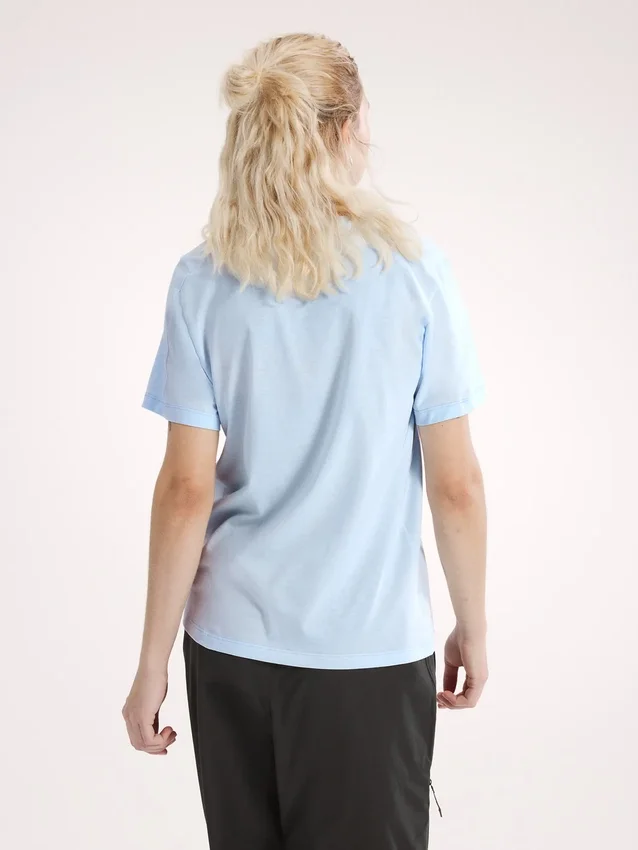 T-shirt à col rond Kragg SL en coton avec Emblem, manches courtes, femme