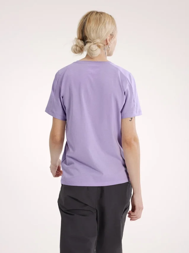T-shirt à col rond Kragg SL en coton avec Emblem, manches courtes, femme